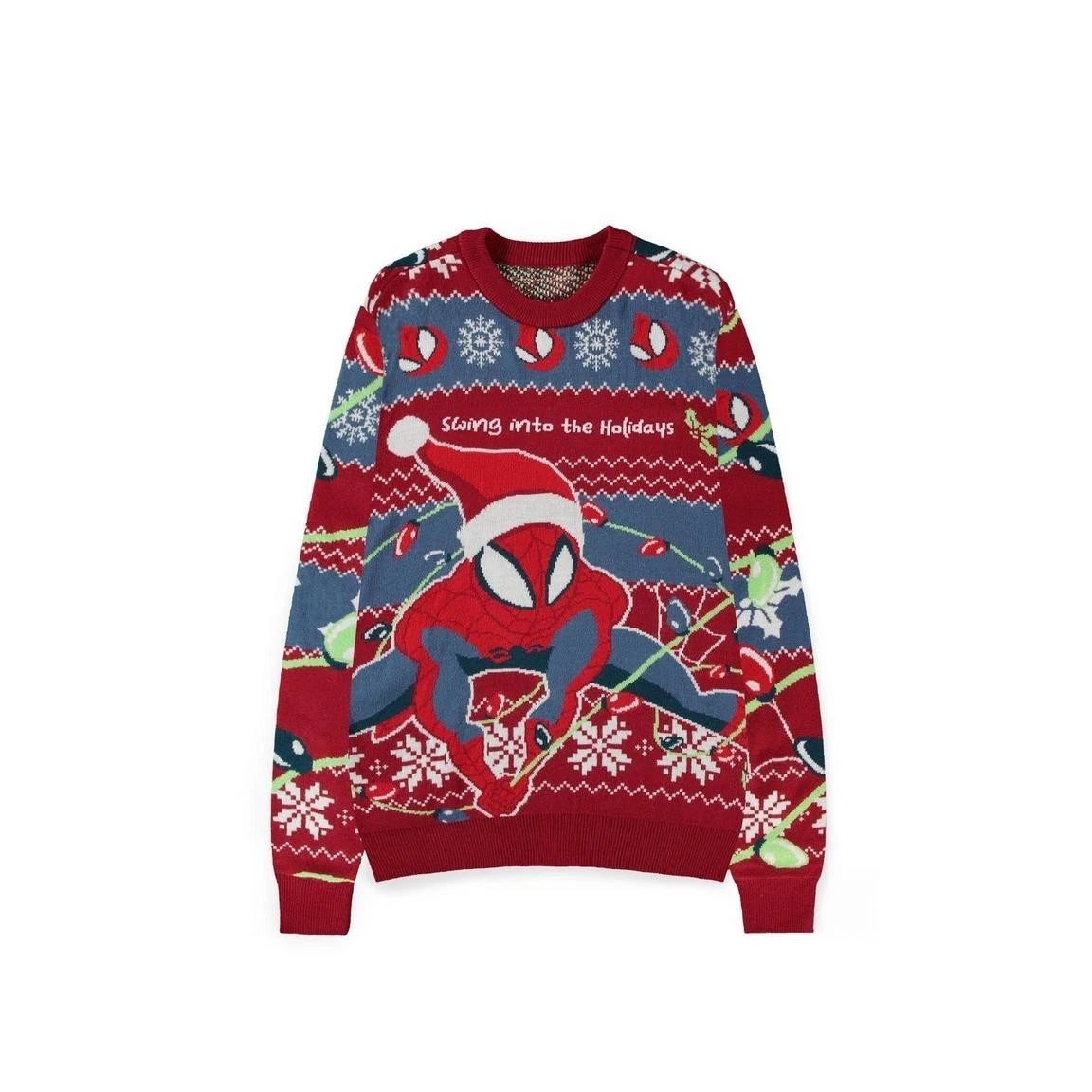 Marvel Spiderman Kersttrui voor kinderen, gebreid, sweatshirt, Kerstmis, jumper voor kinderen, jongens (Rood, 4-5 Jaar