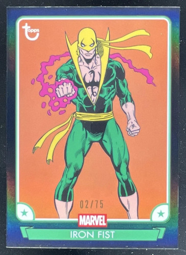 2026 Topps Brooklyn Collection Marvel Captain America Black #21 Iron Fist /75