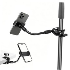 Mic Stand Phone Holder, Aluminum Alloy Clamp Flexible Gooseneck Arm Phone