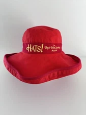 HATS! The Red Hat Society Musical Red Bucket Sun Cap Floppy Womens One Size