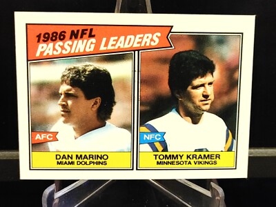 Dan Marino Tommy Kramer 1987 Topps Passing Leaders #227 - Dolphins - Vikings