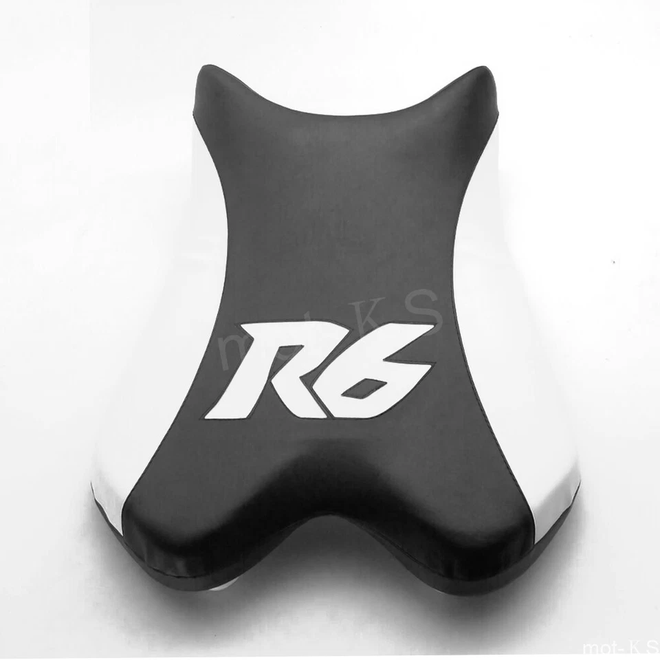 For Yamaha YZF-R6 2008-2016 Front Driver & Rear Passenger Seat Black+White - Image 3 of 4