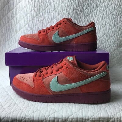 Nike SB Dunk Low Pro PRM Shoes Men's SZ 10 Mystic Red/Emerald Rise