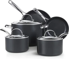 8-Piece Nonstick Hard Anodized Cookware Set, Pots and Pans Set Includes Saucepan