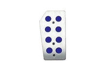 Universal Racing Foot Rest Plate Pedal Blue Chrome Aluminum