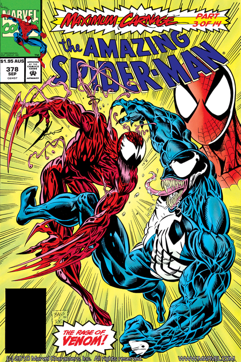Spider-Man Venom Carnage Comic book 378 Cover Poster | eBay