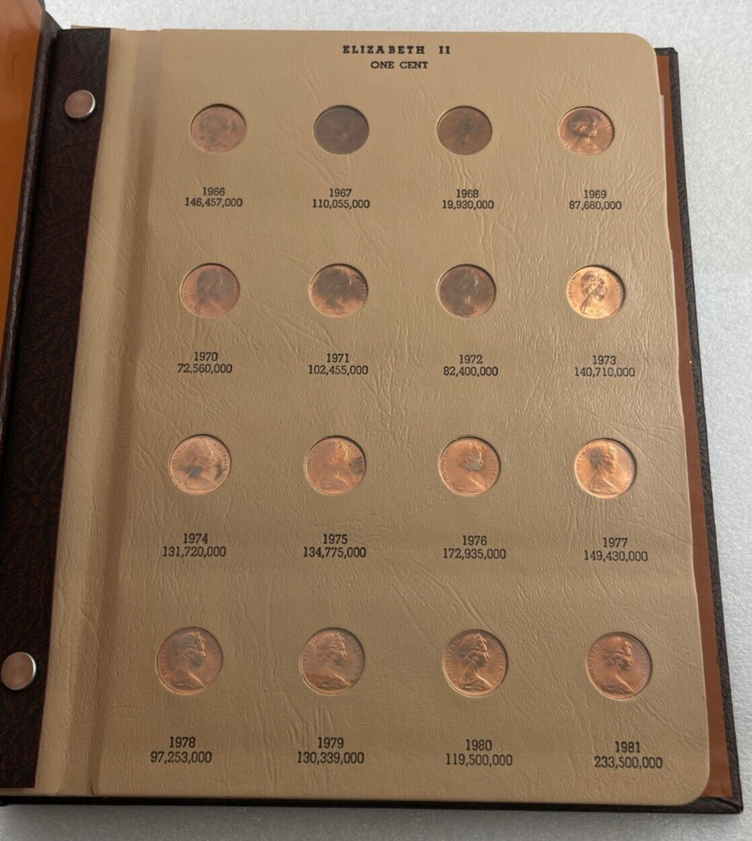 Australia uncirculated coin set セット 1966-91 Australia 1 & 2 Cent Mint Red Uncirculated Coin Set in