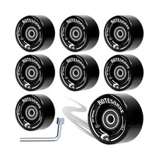 8 Pack 78A Quad Roller Skate Wheels 65 x 36mm with ABEC-9 Bearings Installed ...