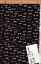 Scary Eyes Michael Miller Halloween Cotton Fabric Sewing 1.25  yd x 44" OOP Rare