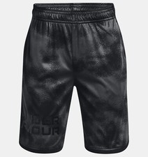 NWT Under Armour Stunt 3.0 Branded Youth Boy's XS Black 7" Shorts 1373527