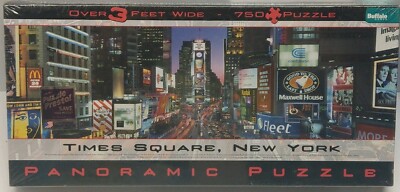 NIP Buffalo Games Times Square, New York Panoramic Puzzle 3 Feet 750 pc 
