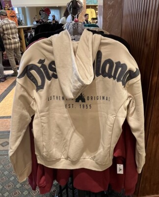 Disneyland Resort Beige Spirit Jersey Sweater Zip Up Hoodie XS S M L XL 2XL  3XL