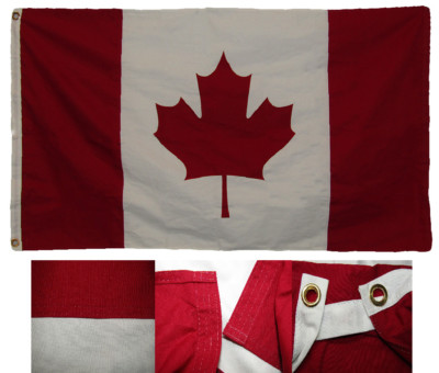 3x5 Embroidered Canada Country Premium Quality 100% Cotton Flag 3'x5' Clips