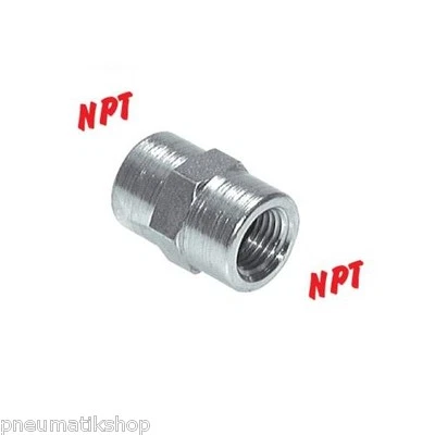 MARKENLOS Muffe / Reduziermuffe mit NPT- Gewinde, Stahl verz. Verbinder Verschraubung