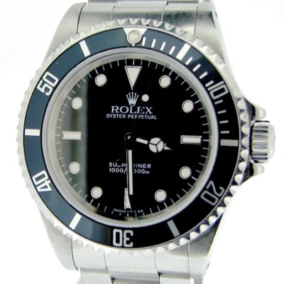 Mens Rolex Stainless Steel Submariner No Date Sub Watch Black