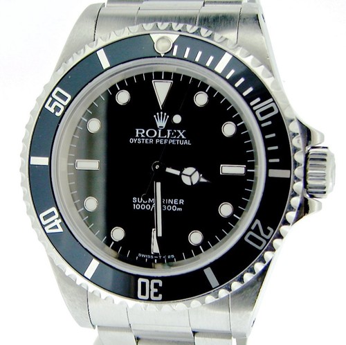 ACCIAIO inossidabile da uomo Rolex SUBMARINER SENZA DATA SUB Orologio  Quadrante Nero Lunetta \u0026 14060 | eBay