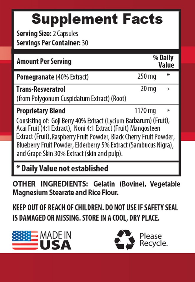 heart health supplement Pomegranate 40 Extract brain booster pills
