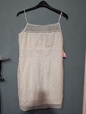 BNWT AX Paris Size 16 White Lace Sleeveless Dress (524/96/v)