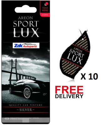 Areon Sport LUX Qualität Parfüm/Köln Karton Auto Lufterfrischer SILBER X 10