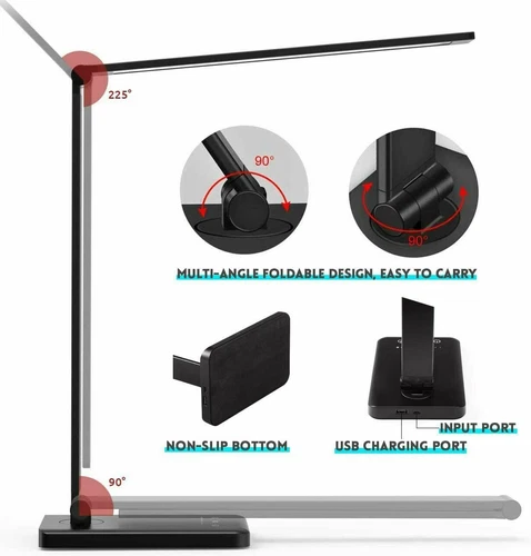 5 Level Dimmable Touch LED Table Lamp Bedside Study Reading Desk Light USB Cable - Picture 8 of 12