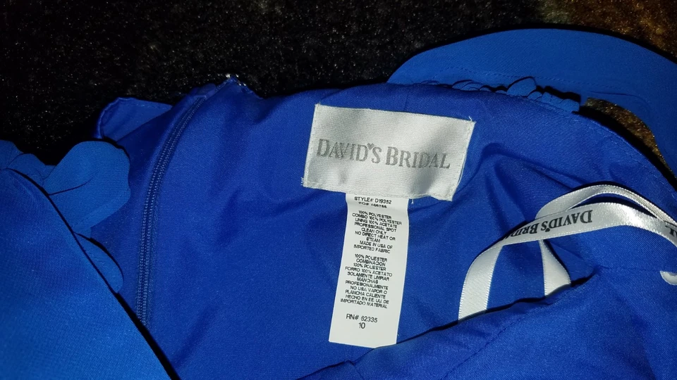 VESTIDO FORMAL MUJER DAVID'S AZUL NUPCIAL TALLA 10 SEMINUEVO Foto 3 de 4