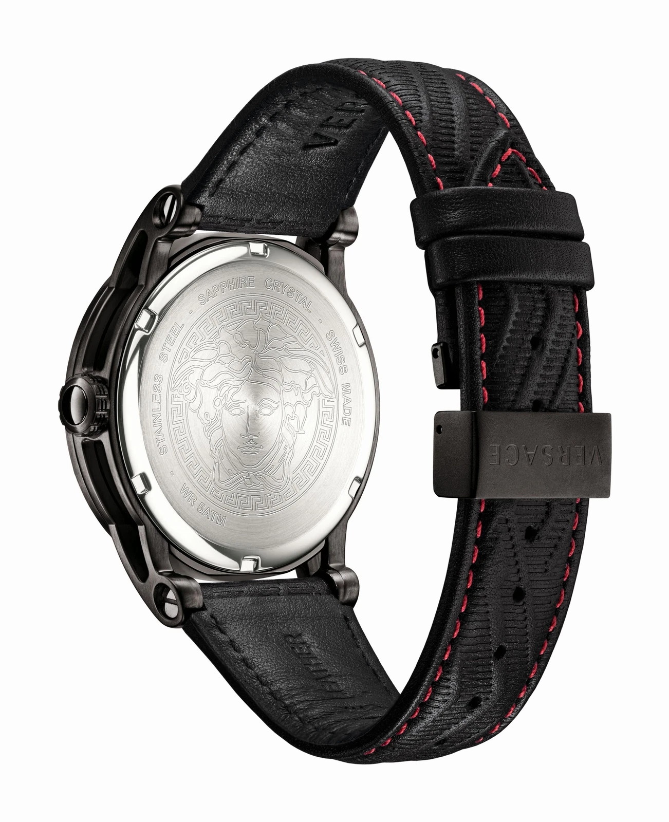 Versace VERD00218 Palazzo Empire nero pelle orologio da polso uomo NUOVO