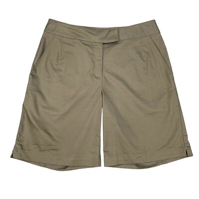 Vintage Nike Golf Shorts Womens Brown Dri Fit Flat Front Mid