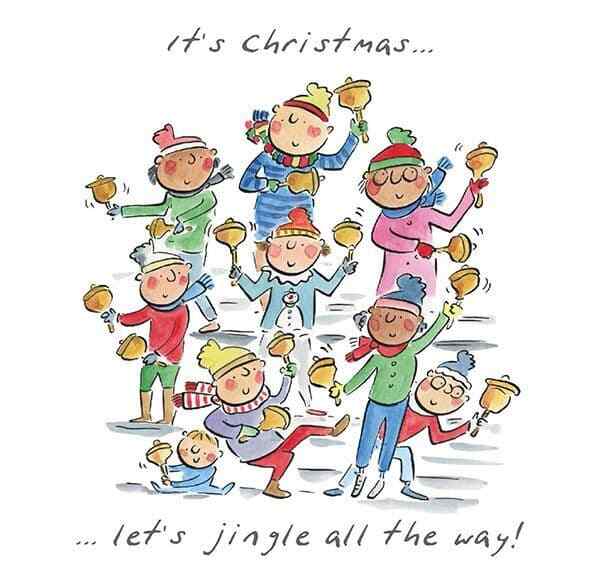 Jingle All The Way Christmas Card - Music Card - Music Themed Christmas Card
