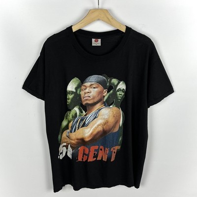 Vintage 50 Cent Rap Hip-Hop Rare Short Sleeve T Shirt 90 s Bootleg Size XL Black