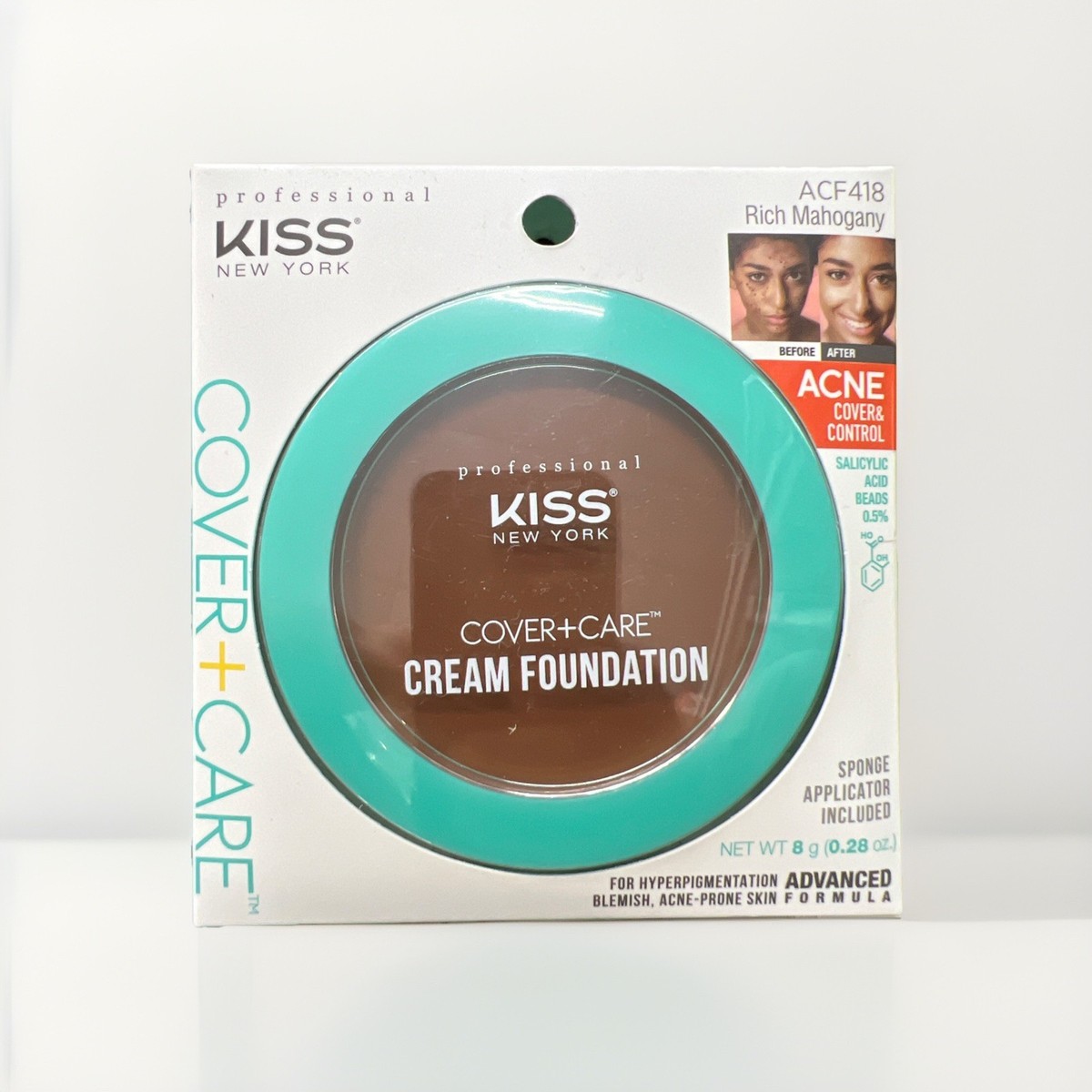 Kiss New York Cover + Care Cream Foundation ACF418 Rich Mahogany