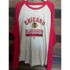 Old Time Hockey Chicago Blackhawks Raglan Long Sleeve Shirt XL