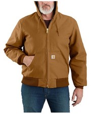 Carhartt 106673-BRN Loose-Fit Firm Duck Insulated Flannel-Lined Active Jacket