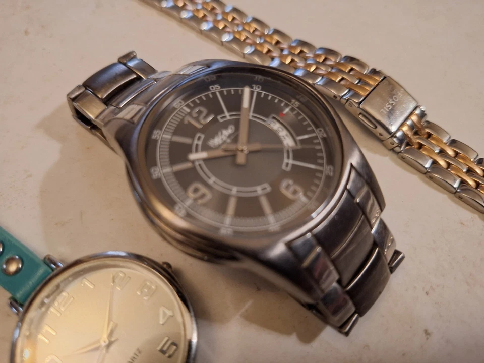 Lote 3 Mossimo Heavy Works - Banda Larga de Cuarzo Funciona - Timex Ironman??- Banda fósil Foto 2 de 4