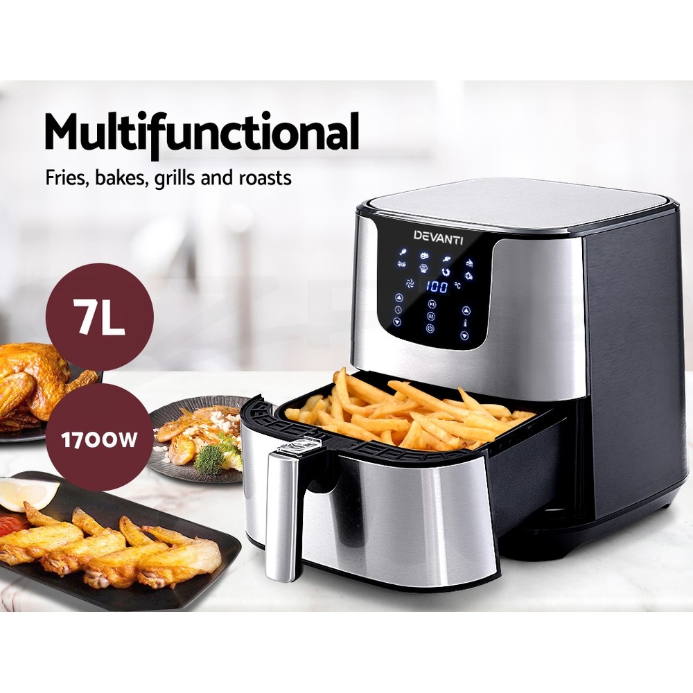 Devanti Air Fryer 7L LCD Fryers Oil Free Oven Airfryer Kitchen Healthy Cooker — image 7