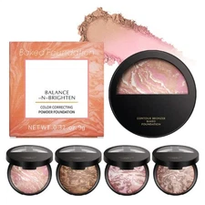 Color Correcting Powder Foundation For Light Skin Demi Matte Finish