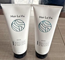 (Lot of 2) Hair La Vie Hair Mask Moisturize Strengthen Revive 8 Fl. Oz  Sealed!