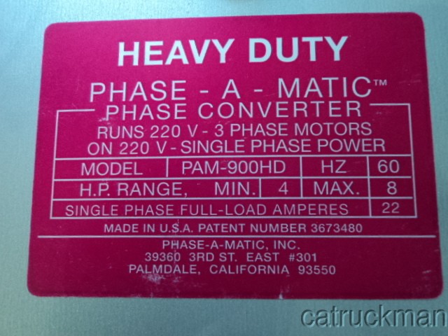 NIB Phase-A-Matic PAM-900HD 4-8 HP Static Phase Converter