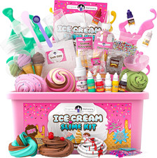 Slime Kit for Girls - 31-Piece Multicolor Ice Cream, Cherry Scent - DIY Ice Crea
