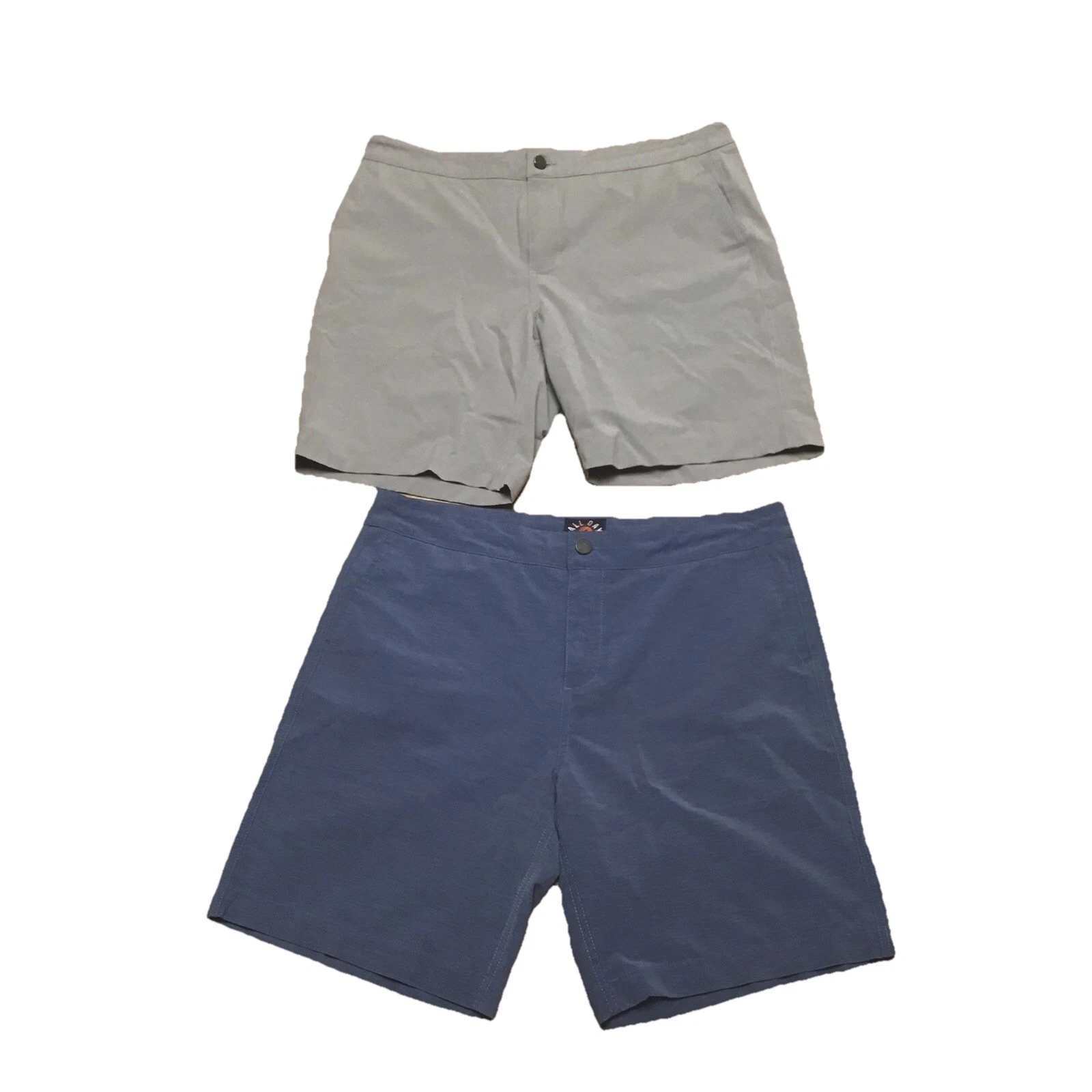 Faherty All Day Shorts Mens 36 Lot Of 2 Blue Gray Performance Drawstring 9”