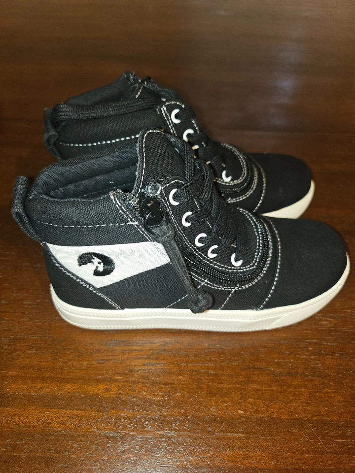 Tênis BILLY High Top’s Big Kid’s 12M envoltório curto preto branco com zíper - Imagem 4 de 4