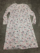 Aria Collection Night Gown Womens Size Large White Floral Soft Fleece