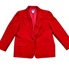 Vintage Pendleton Wool Blazer Red USA Made 16 Petite 1990s 1980s