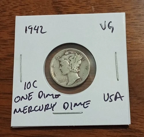 USA 10c ~ One Dime ~ Mercury Dime 1942 ~* F ~ Silver Coin