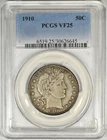 1910 BARBER HALF DOLLAR ~ PCGS VF25 ~ NICE AND ORIGINAL!