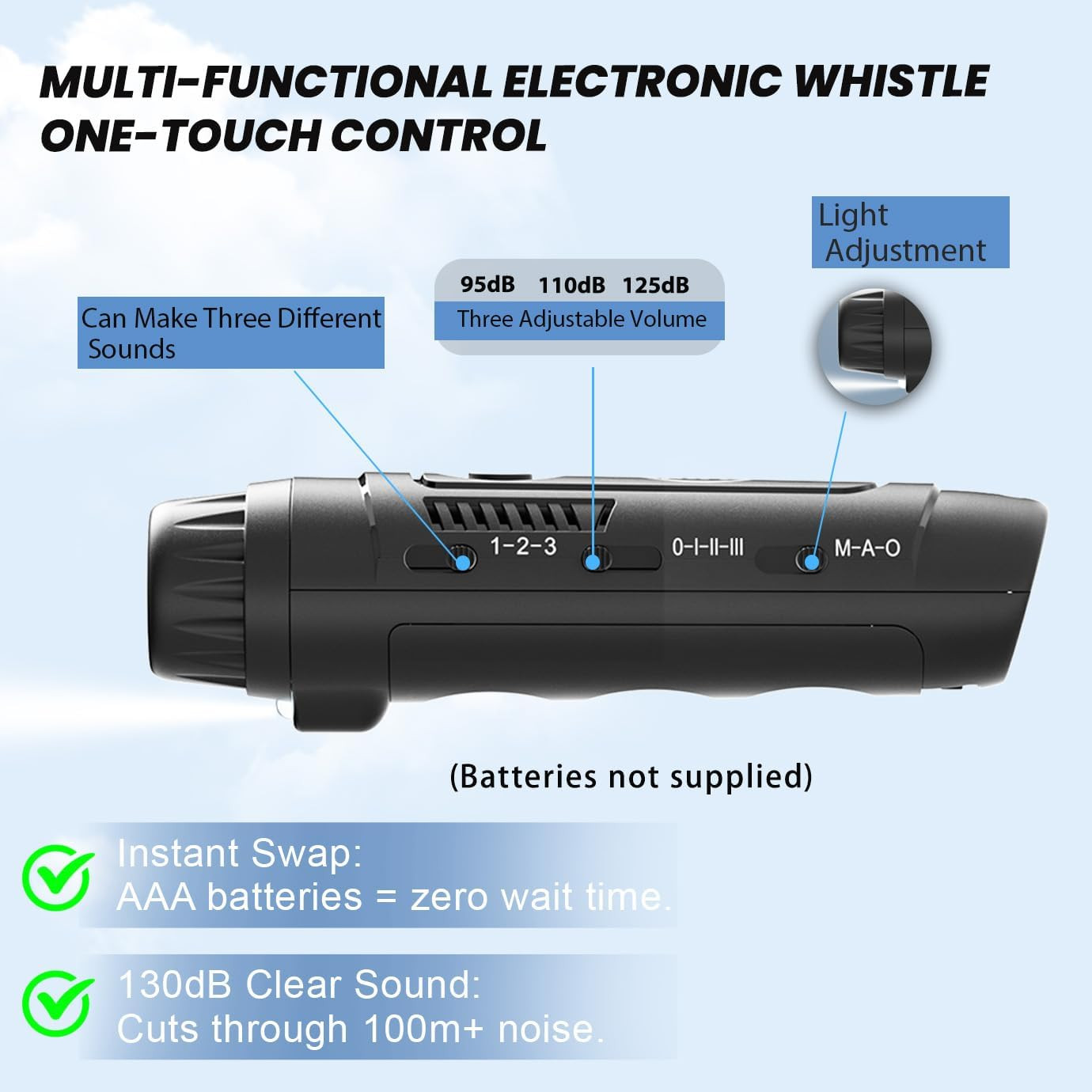 Electronic Whistle for Coaches, Referees, Teachers - 3 Tones & 3 High Volume, Ha