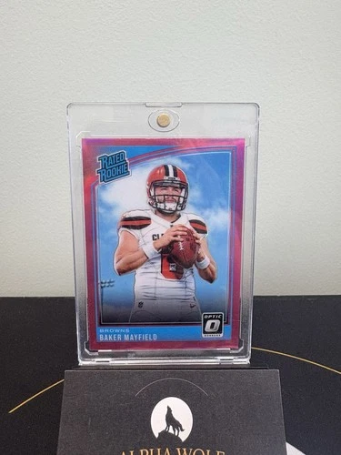 2018 Donruss Optic #153 Baker Mayfield Rated Rookie Pink Prizm RC