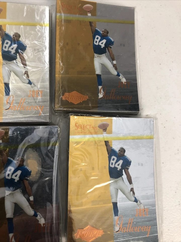 136-1995 Select Certified Gold Seahawks Football Cards #135 Joey Galloway - Image 4 of 4