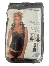 Leg Avenue Faux Vamp Corset with Silhouette Boning and Removable Collar Size L