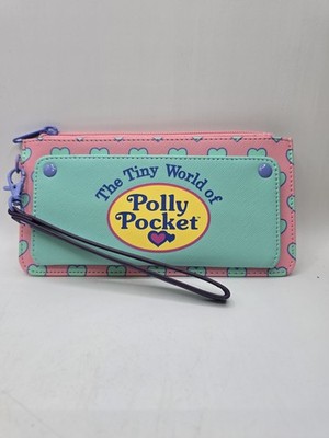 Polly Pocket Wristlet Wallet zip top compartment & front compartment with snaps