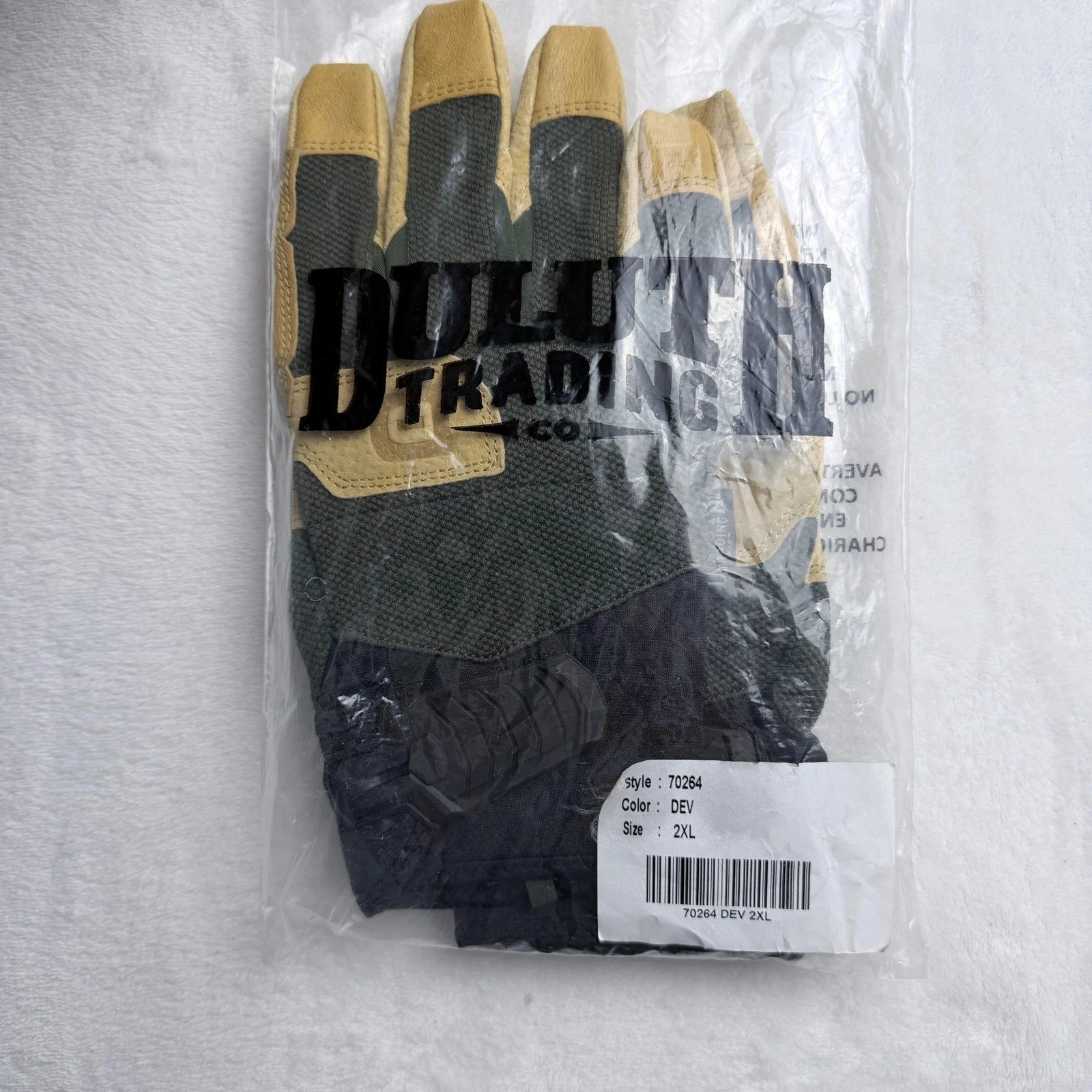 Duluth Trading Co Work Gloves Olive Green Tan Style 70264 Size 2XL